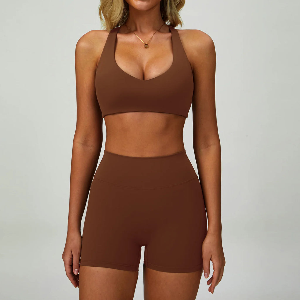 2-3PCS Yoga Suit Women Tracksuit Sports Bra High Waist Leggings Shorts Outfit Gym Set Fitness Push Up Workout Clothes Sportswear